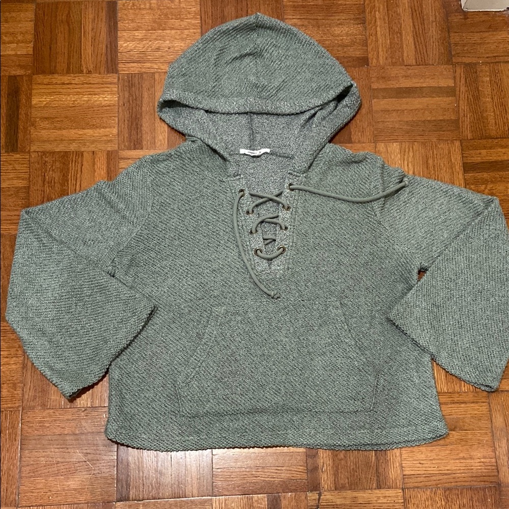 Women's Green Sweater with Hood
